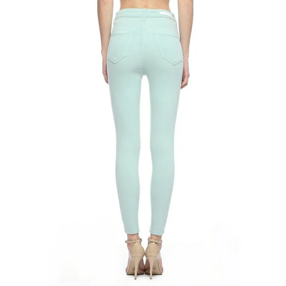 Cello Skinny Jeans, Junior Green High Rise Stretch Spandex Sz 1, 3, 5, 7, 9, 11 - Picture 3 of 6